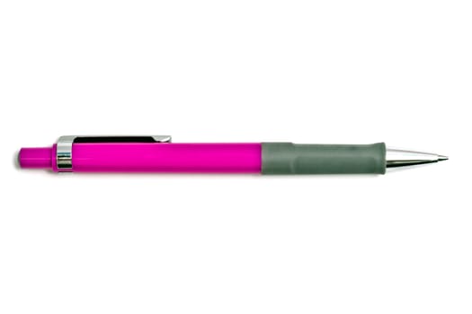 Pink pen isolated on white background