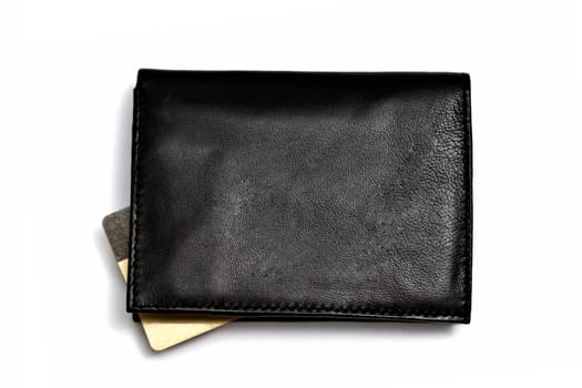 Black wallet with credit card