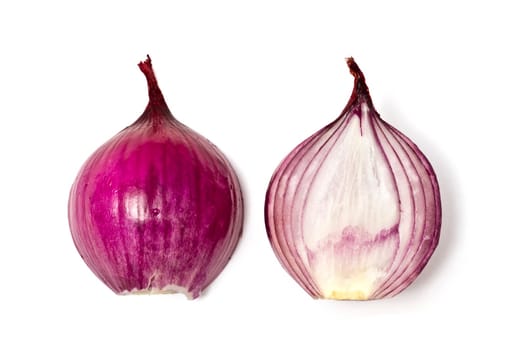 Red onion isolated on white background