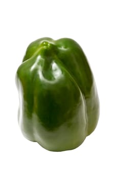 Green pepper closeup on white background