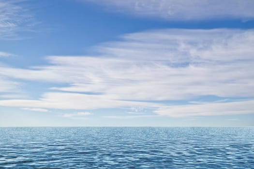 Beautiful landscape of  blue ocean and sky