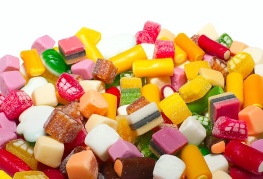 Background made of assortment of colorful candy