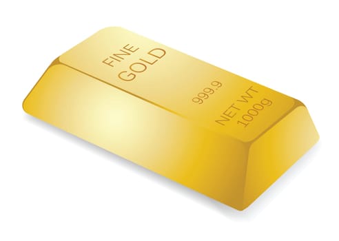 illustration of gold bar, for financial concept.