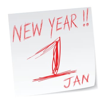 a reminder note of new year of calendar