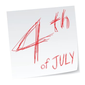 4th of July, Independence day, a message with a date of calendar.