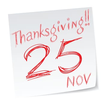 a message of thanksgiving date of calendar