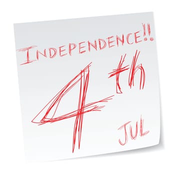 4th of July, Independence day, a message with a date of calendar.