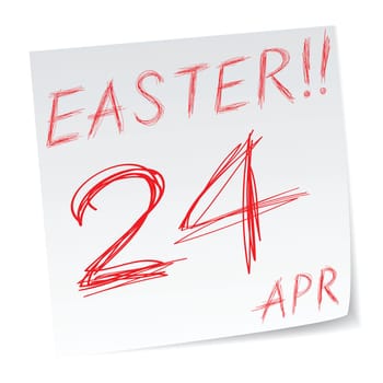 a message with easter sunday date of calendar