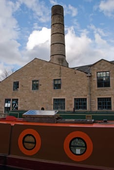 Old Mill and Barges at Hebden Bridge West Yorkshire