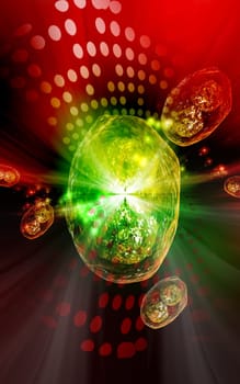 Digital illustration of pox virus in colour background