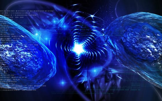 Digital illustration of pox virus in colour background