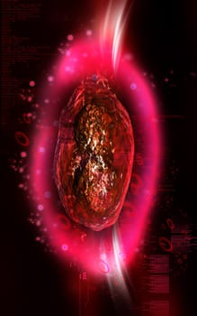 Digital illustration of pox virus in colour background
