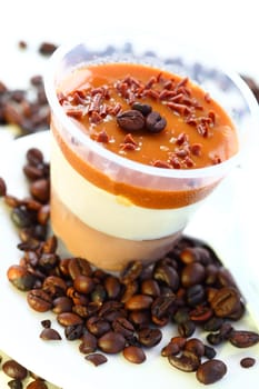 Delicious Capuccino ice cream with coffee beans