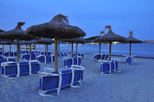 at night on the beach
