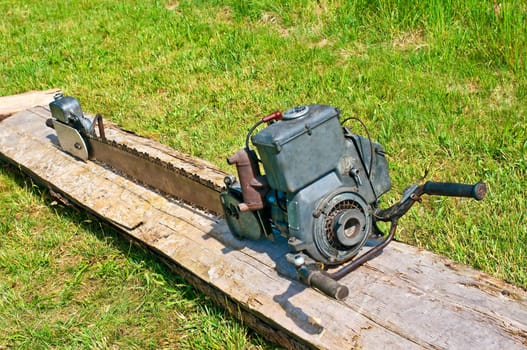 old,historic chainsaw