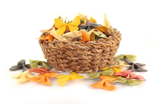 a jute sack filled with noodles