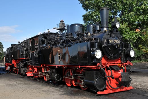 In the foreground is a mallet locomotive from 1898. At the moment these beautiful Mallet locomotives are only running in the Harz Mountains! You can often admire them on special trips through the beautiful Harz Mountains!
