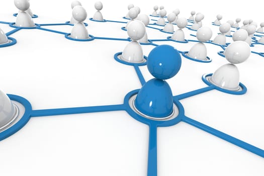 3d image of virtual men on network connection