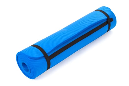 Gymnastics mat exposed on white background