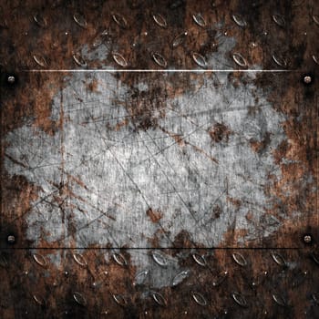 old dirty and grungy diamond plate metal background