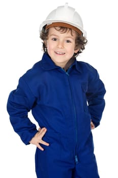 Adorable working future a over white background