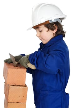 Adorable working future a over white background