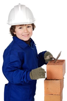 Adorable working future a over white background