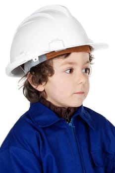 Adorable working future a over white background