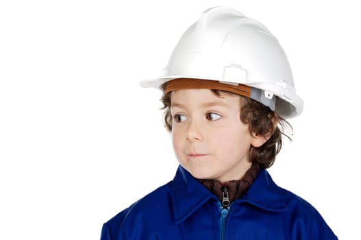 Adorable future working a over white background