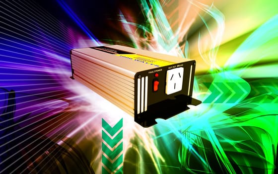 Digital illustration of inverter in colour background