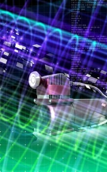 Digital illustration of air compressor in colour background