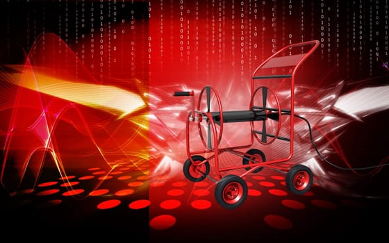 Digital illustration of a Service cart in colour background