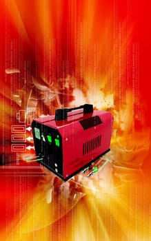 Digital illustration of Battery charger in colour background