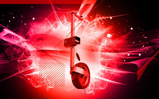 Digital illustration of Jockey wheel in colour background