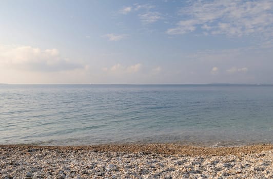Stone beach on the Mediterranean Sea