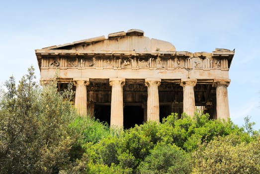 Old agora in Athens, archaic ruins in Greece