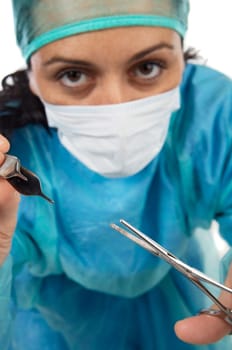 a photo of a woman doctor operating