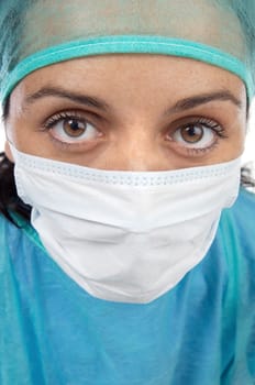 Attractive lady doctor prepared for an operation