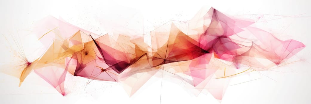 Abstract watercolor artwork mixed with buzzy geometric shapes for background of social media banner generative AI image