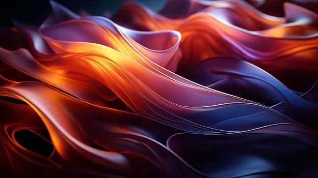 a colorful abstract wave on a black background - fluid motion - AI generative