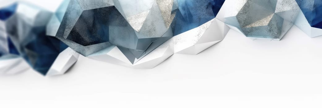 Abstract watercolor artwork mixed with buzzy geometric shapes for background of social media banner generative AI image