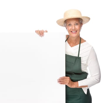 Studio shot of an active gardener