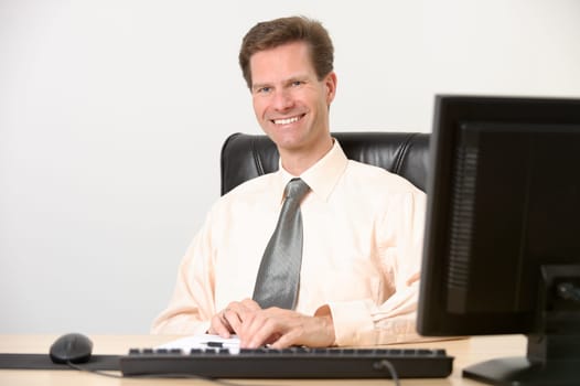 Middle-aged businessman in office