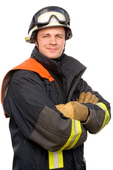 Portrait of a young firefighter