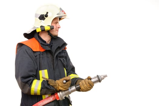 Portrait of a young firefighter