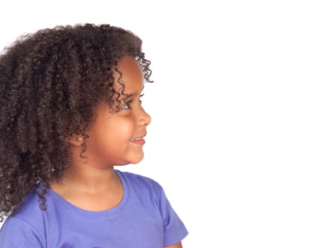 Profile of beauty african child isolated on white background