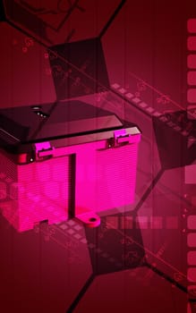 Digital illustration of a Battery box in colour background