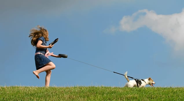 Child with dog