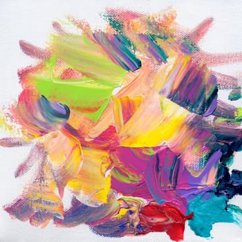 Paints,painted and troweled on canvas