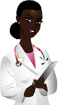 Vector of black woman doctor. See others in this series.